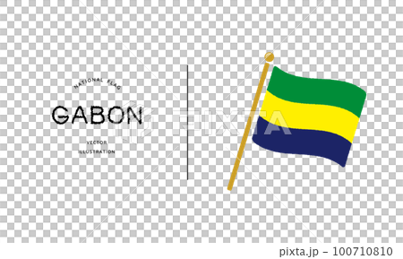 加蓬國旗圖標矢量圖解 100710810