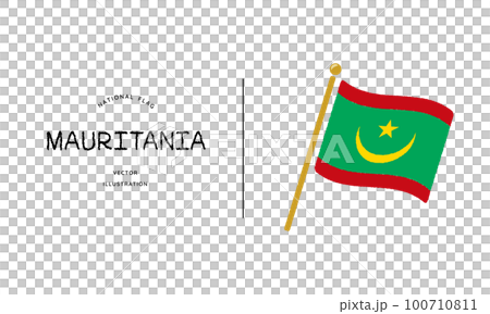 毛里塔尼亞國旗圖標矢量圖解 100710811