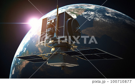 宇宙に漂う人工衛星 100710877