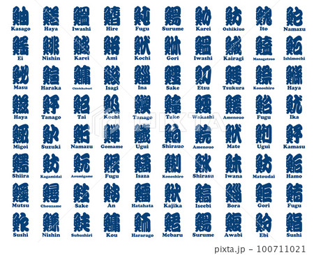 魚辺 漢字 青海波 ローマ字 青色 100711021