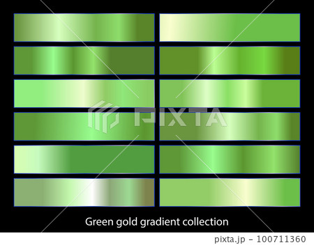 Green gold gradient backgrounds collection. Vector illustration. 100711360