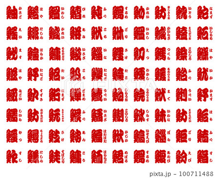 魚辺 漢字 青海波 赤色 魚辺 漢字 青海波 赤色 100711488
