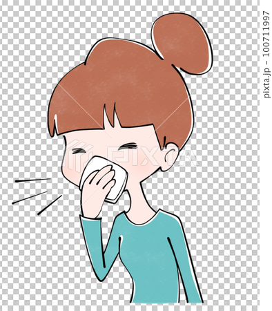 Cough etiquette Female illustration 100711997