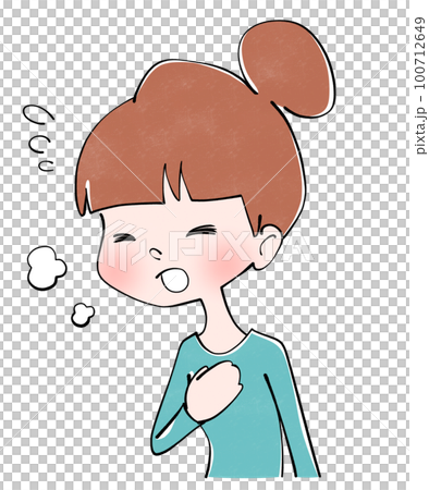 Poor physical condition (palpitations and shortness of breath) Illustration of a woman Poor physical condition (palpitations and shortness of breath) Illustration of a woman 100712649