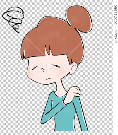 身體狀況不佳（肩膀僵硬）的女性插圖 100712660