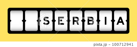 Black color in word serbia on slot banner with yellow color background Black color in word serbia on slot banner with yellow color background 100712941