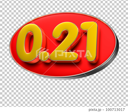 Number 0.21 3D illustration. Number 0.21 3D illustration. 100713017