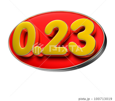 Number 0.23 3D illustration. Number 0.23 3D illustration. 100713019