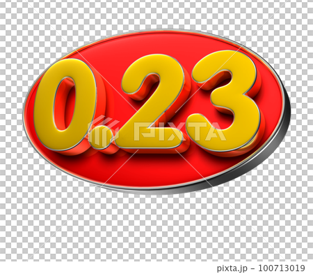 Number 0.23 3D illustration. Number 0.23 3D illustration. 100713019