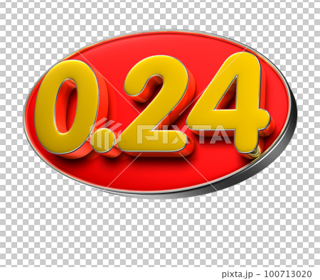 Number 0.24 3D illustration. 100713020