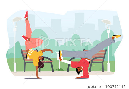 Energetic Street Dancer Characters Caught In Motion, Displaying Impressive Body Control, Rhythm, And Style Energetic Street Dancer Characters Caught In Motion, Displaying Impressive Body Control, Rhythm, And Style 100713115