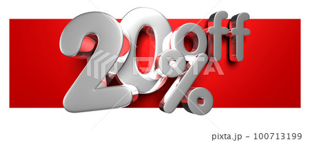 20 percent off 3D illustration. 100713199