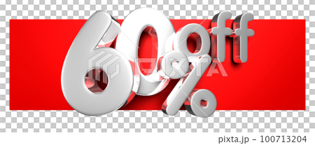 60 percent off 3D illustration. 100713204