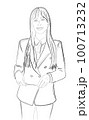 Business woman presenting a project Vector storyboard characters 100713232