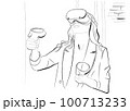 Woman wearing VR Glasses Vector storyboard. Innovation and Communication in Metaverse Digital Virtual Reality concepts 100713233
