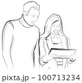 Man and woman working afro American team members Vector storyboards 100713234