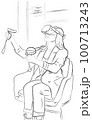 Woman wearing VR Glasses Vector storyboard. Innovation and Communication in Metaverse Digital Virtual Reality concepts 100713243