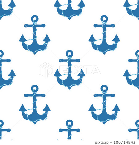 seamless pattern of cartoon anchor, vector illustration seamless pattern of cartoon anchor, vector illustration 100714943