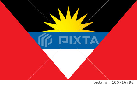 Flag of Antigua and Barbuda. Vector drawing icon 100716796