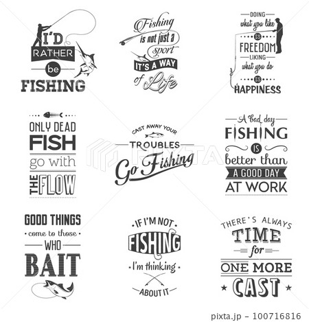 Set of vintage fishing typographic quotes 100716816