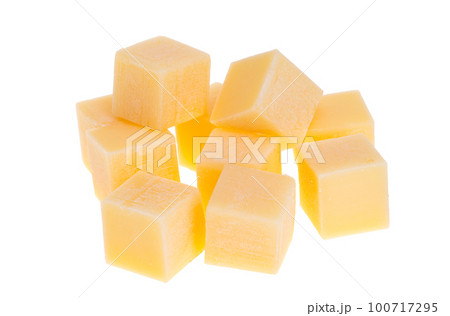 hard cheese cubes isolated 100717295