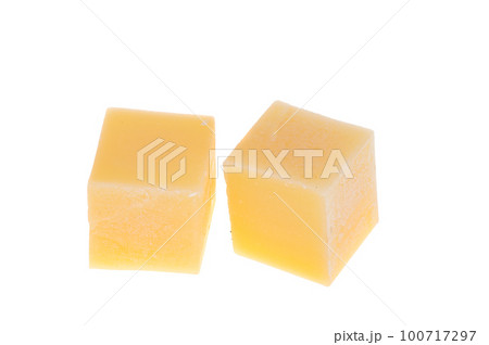 hard cheese cubes isolated 100717297