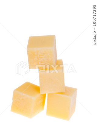 hard cheese cubes isolated 100717298