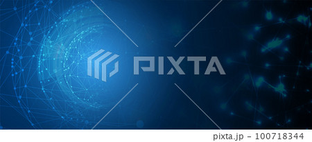 Quantum processing. Deep learning artificial intelligence. Future new technology  for business or science presentation 100718344