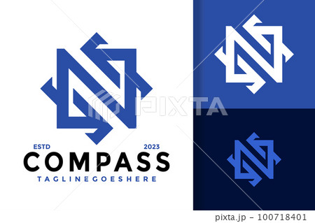 Letter N compass logo vector icon illustration 100718401