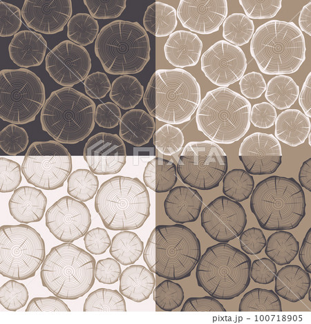 Seamless pattern with tree rings. 100718905