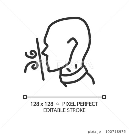 Suffocation pixel perfect linear icon....のイラスト素材 [100718976] - PIXTA