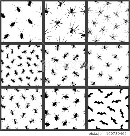 Pest and insect seamless pattern set 100720463