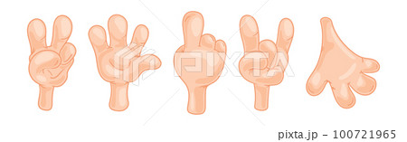 Cartoon Hands Showing Different Gestures Vector Set Cartoon Hands Showing Different Gestures Vector Set 100721965