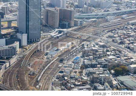 名古屋駅前ミッドランドスクエアビル展望台スカイプロムナードから見たささしま 100729948