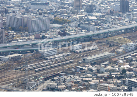名古屋駅前ミッドランドスクエアビル展望台スカイプロムナードから見たささしま 100729949