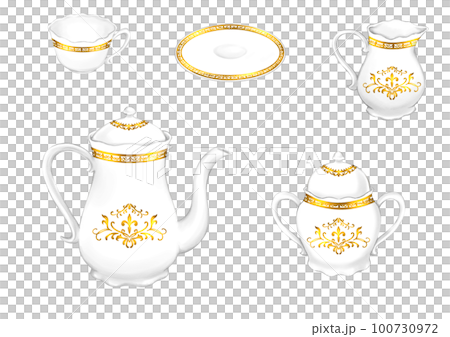 antique gold tea set 100730972