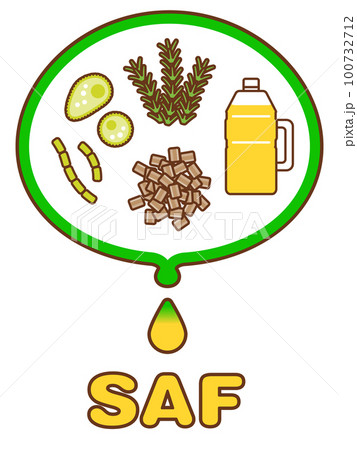 植物油・木くず・藻類などからジェット燃料を作るSAF-持続可能な航空燃料のイメージ 植物油・木くず・藻類などからジェット燃料を作るSAF-持続可能な航空燃料のイメージ 100732712
