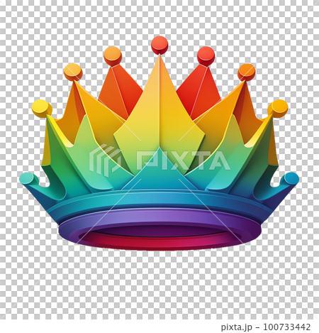 Rainbow crown icon crown 100733442