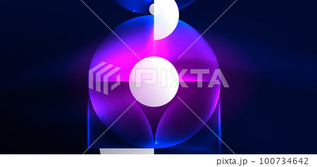 Abstract background shiny glowing neon color round elements and circles. Techno futuristic vector Illustration For Wallpaper, Banner, Background, Card, Book Illustration, landing page Abstract background shiny glowing neon color round elements and circles. Techno futuristic vector Illustration For Wallpaper, Banner, Background, Card, Book Illustration, landing page 100734642