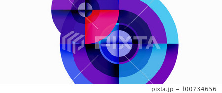 Circle trendy minimal geometric abstract background. Vector Illustration For Wallpaper, Banner, Background, Card, Book Illustration, landing page 100734656