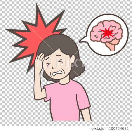 中年婦女,因中風、腦梗塞、腦出血而表情痛苦的阿姨 中年婦女,因中風、腦梗塞、腦出血而表情痛苦的阿姨 100734683