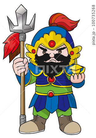 厳つい手描きの七福神毘沙門天様イラスト 100735268