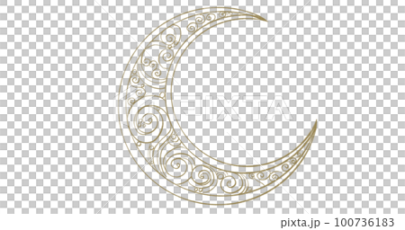 Starry night moon star night sky decorative gold blue ornament illustration art 100736183