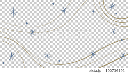 Starry night moon star night sky decorative gold blue ornament illustration art 100736191