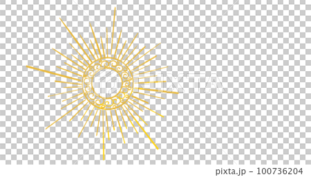 Starry night moon star night sky decorative gold blue ornament illustration art 100736204