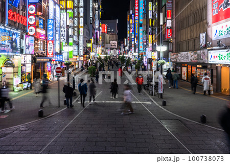 《東京都》新宿歌舞伎町・夜の歓楽街《ハイアングル》 《東京都》新宿歌舞伎町・夜の歓楽街《ハイアングル》 100738073