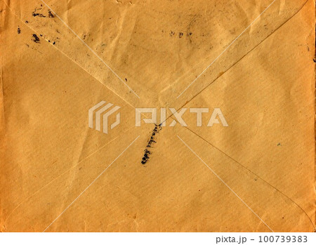 Back of an old used envelope. Rich stain and paper details. Can be used as background 100739383