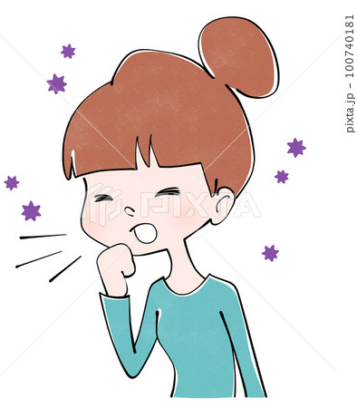 アレルギー反応　女性のイラスト 100740181
