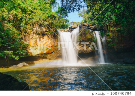 Haew Suwat Waterfall at Khao Yai National Park in Thailand 100740794