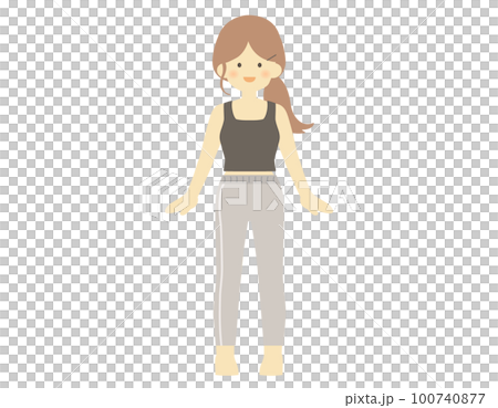 小馬矢量素材下的健身服女性 100740877